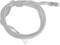 A white cable with a sensor at the end, which is coiled into a loop.