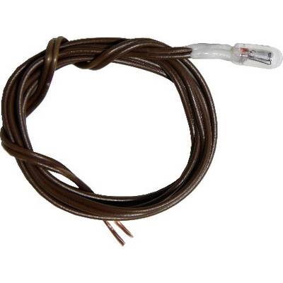 Brown cable, coiled into a loop, with exposed copper wires at one end and a transparent plastic sheath at the other.