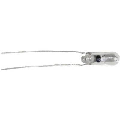 A small, transparent electronic component with two wire connections, likely a thermistor or resistor, on a white background.