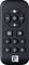 Black remote control with buttons for controlling light intensity and colour temperature. Numbers 1-6 for preset settings.