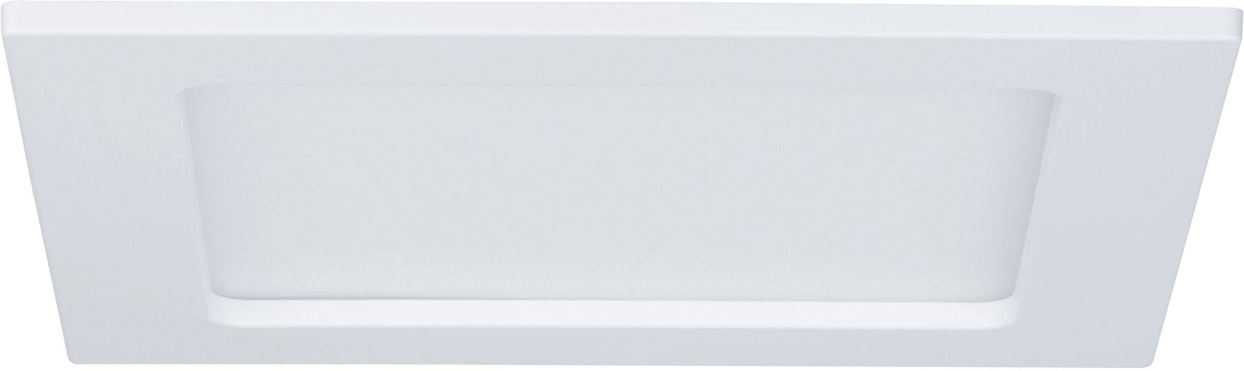 A white rectangular, flat LED recessed spotlight in white, suitable for ceiling mounting, with a minimalist and modern design.