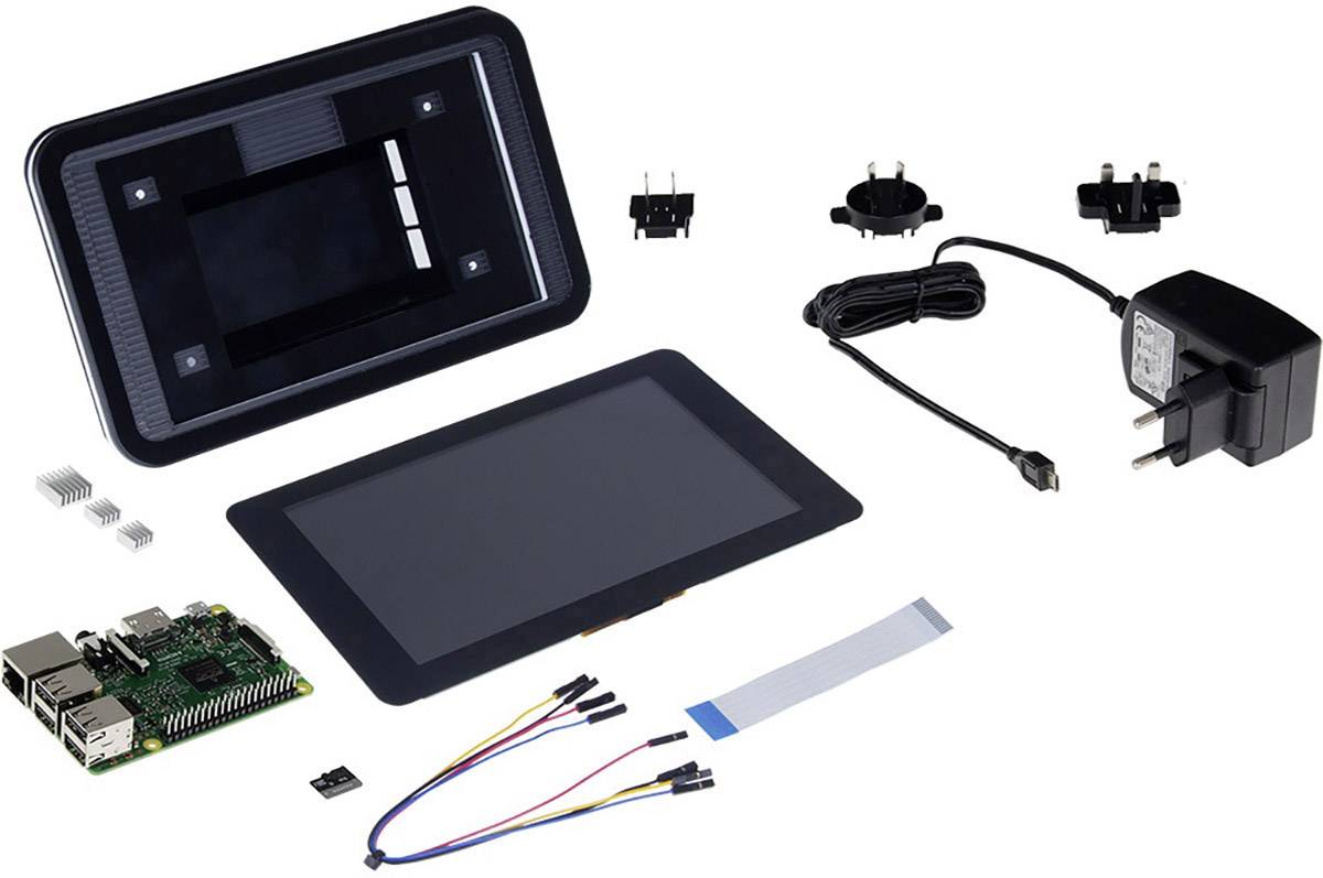 Joy-it Touch-PC Set Raspberry Pi® 3 B 1 GB 4 x 1.2 GHz Touchscreen, PSU, Housing, Noobs OS, Heatsink
