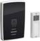 'Grothe' doorbell set with a black front panel and a separate white bell push. Main unit suitable for wall mounting.