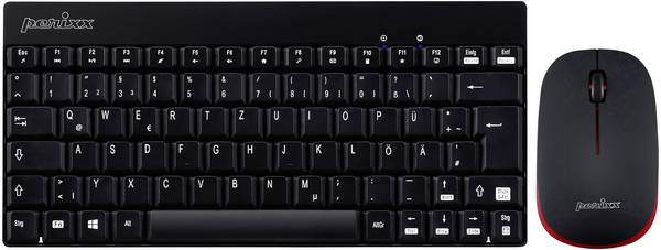 Perixx PERIDUO-712BDE USB Keyboard and mouse set  German, QWERTZ Black