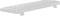 The image shows a flat, angled keyboard with extended feet. It is white and has a rectangular design.