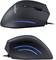 Ergonomic computer mouse with blue LED lighting and additional side buttons, designed for comfortable working and gaming.