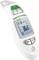 A digital thermometer with an LCD display shows 36.8 degrees Celsius. It has buttons for memory and settings.