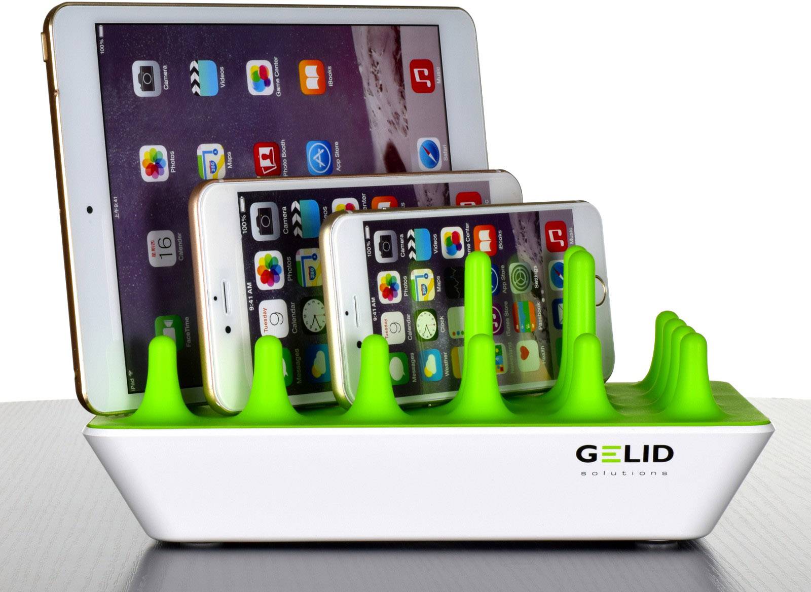 Gelid PC-CH02-A USB charger 48 W Mains socket Max. output current 9600 mA USB, Micro USB No. of outputs: 4 x Auto-Detect-3