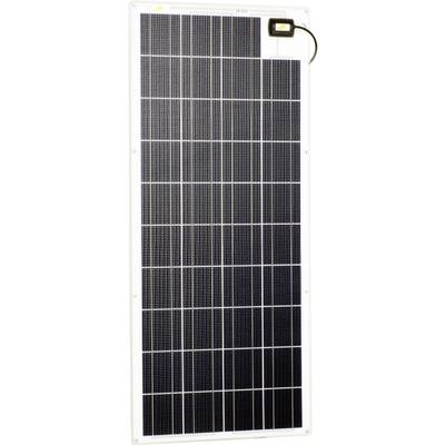 A solar module with a rectangular grid pattern of numerous small, dark solar cells, generating electricity from sunlight.