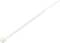 A white cable tie lies diagonally on a white background.