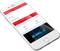Smartphone with security app. The screen displays a list of home alarm options and a screenshot of a surveillance camera.<br><br>Translation:<br>Smartphone with security app. The screen shows a list of home alarm settings and a screenshot from a security camera.