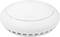 Round, white smoke detector with side ventilation slots on a white background.