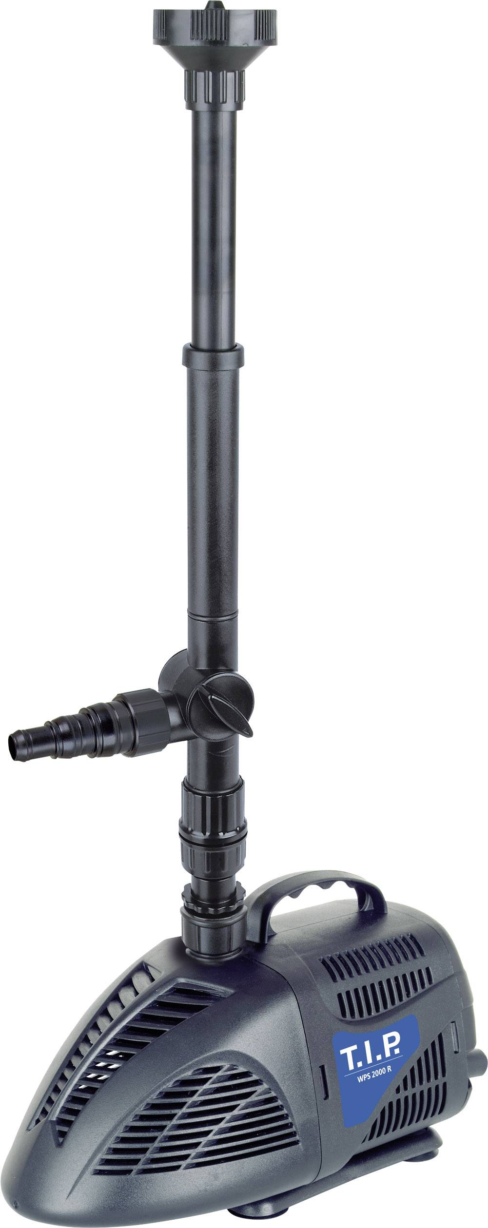 A black water pump with a long vertical pipe and a handle on the side. 'T.I.P.' is written on the pump.