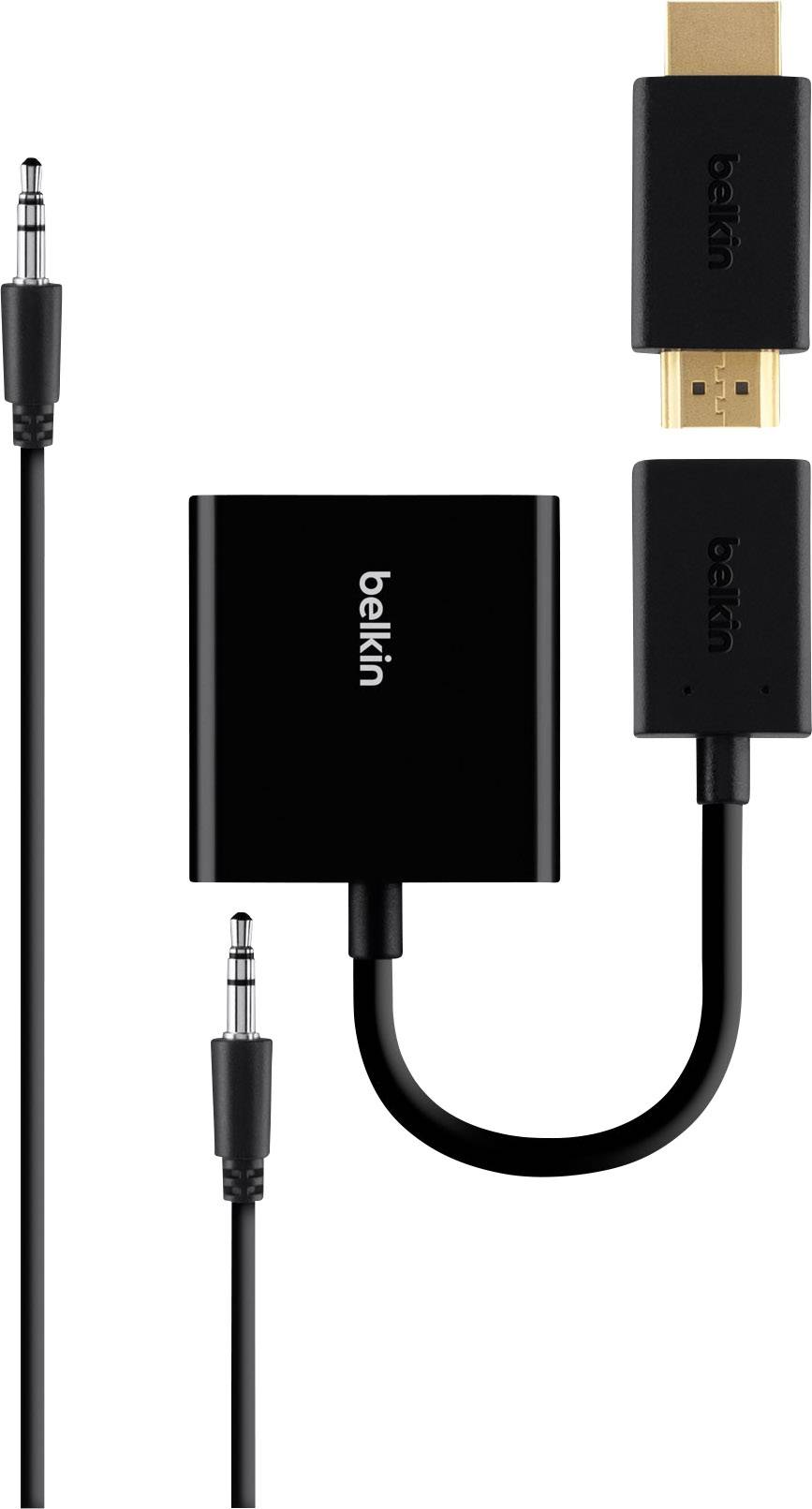 Belkin B2B137-BLK HDMI / VGA Adapter [1x HDMI socket - 1x VGA socket, Jack socket 3.5 mm] Black 10.00 cm