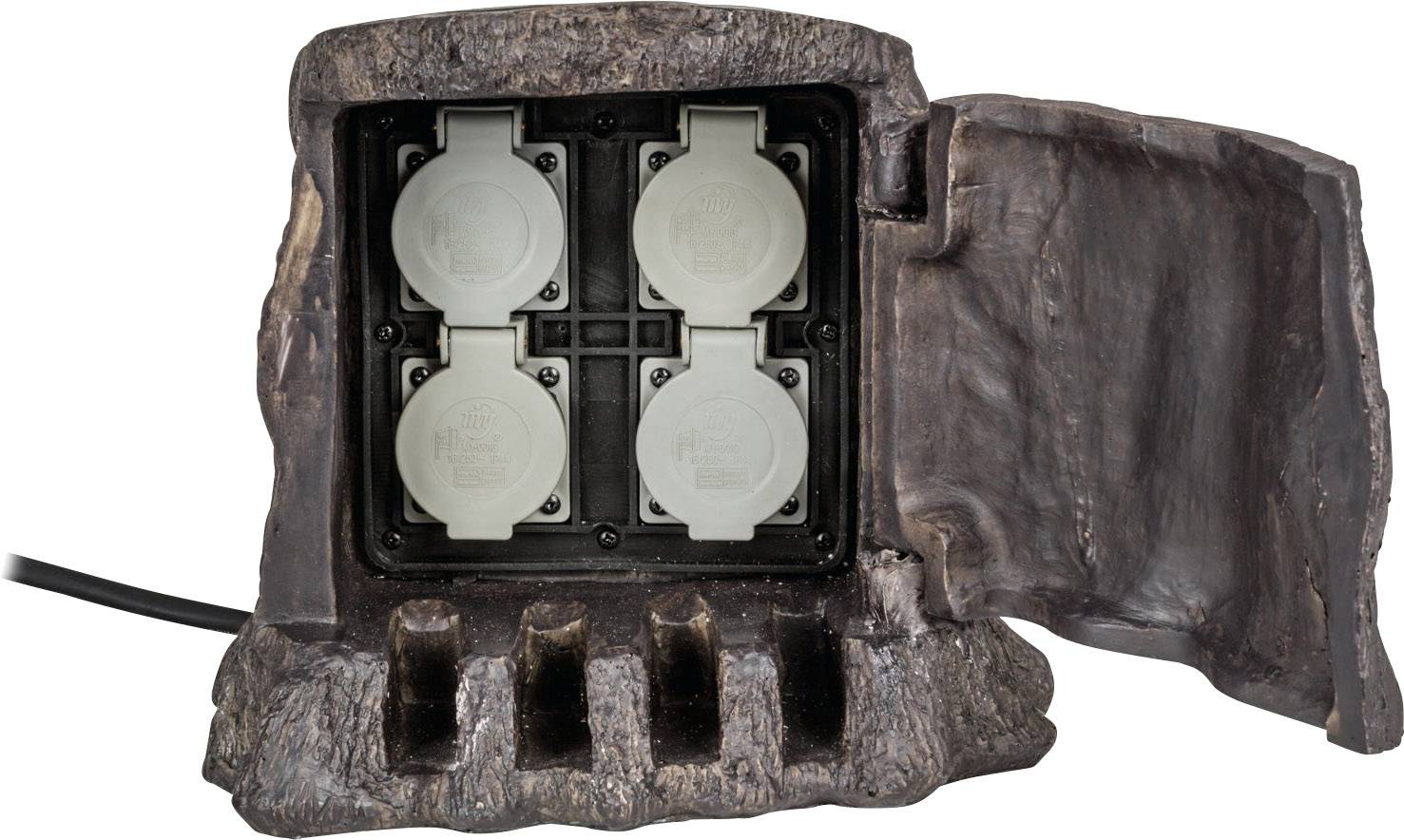 Heitronic 37500 Weatherproof power strip 4x Brown