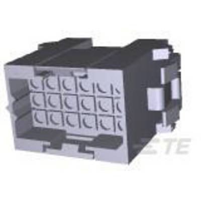 Grey 3D render of a rectangular connector with multiple square terminals, viewed from a bottom right perspective.