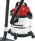 Industrial wet and dry vacuum cleaner with a red lid and black hose, 'Einhell' logo on the silver body.