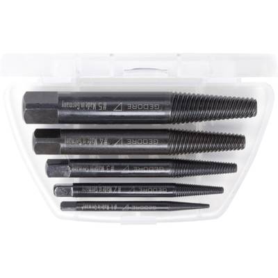 A set of six tapping screws in different sizes in a transparent plastic box, for repairs or construction work.