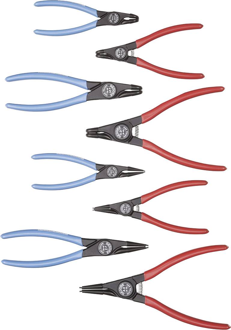 Gedore 1692275 Circlip pliers set Suitable for Outer and inner rings 12-25 mm, 19-60 mm 10-25 mm, 19-60 mm Tip shape (details) 90° angle, Straight