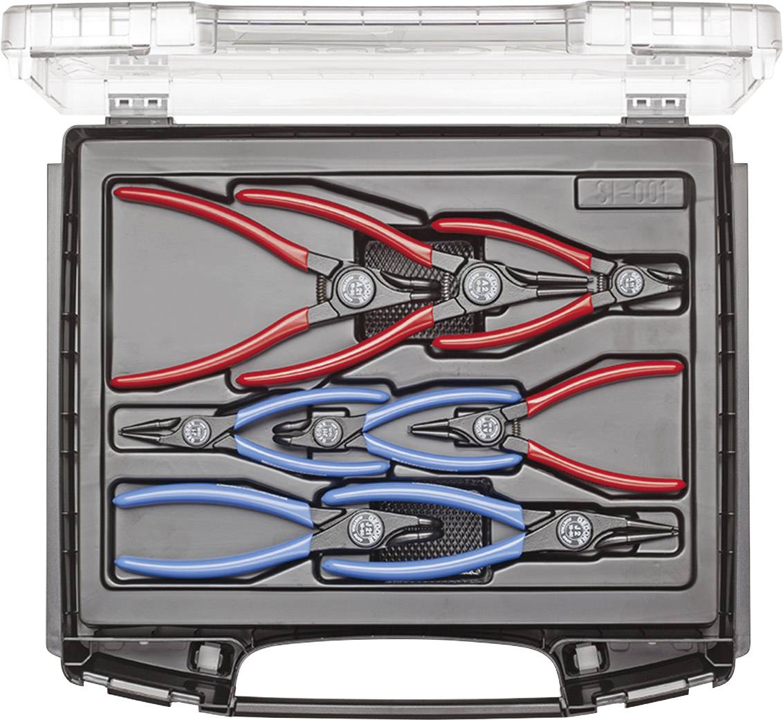 Gedore 2148706 Circlip pliers set Suitable for Outer and inner rings 12-25 mm, 19-60 mm 10-25 mm, 19-60 mm Tip shape (details) Straight, 45° angle