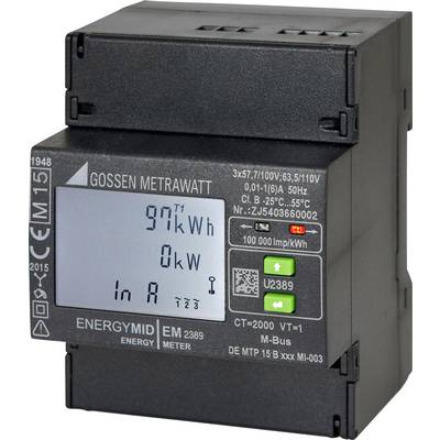 Gossen Metrawatt U2389-V026 Electricity meter (3-phase) incl. converter jack  Digital  MID-approved: Yes  1 pc(s)