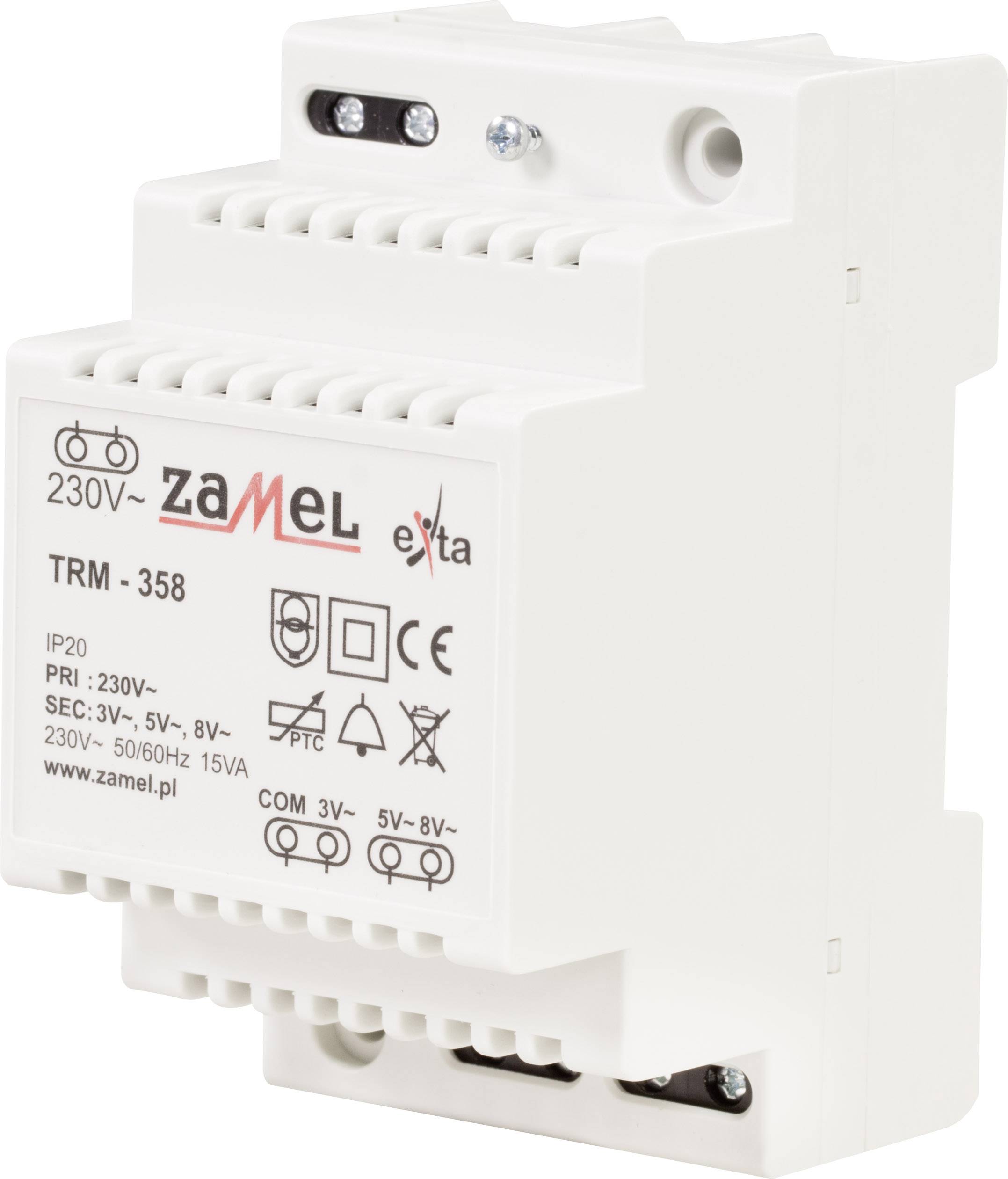Zamel TRM-358 Bell transformer 3 V AC, 5 V AC, 8 V AC 5 A