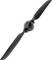 A black propeller with two blades in a diagonal alignment, likely suitable for a small aircraft or drone.