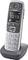 A cordless telephone in its charging dock, displaying a monochrome screen showing the time '12:13'. Buttons with numbers and symbols.