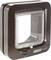 Brown Magnetic Cat Flap. Opens via pet microchip or tag. Rectangular design with clear flap.