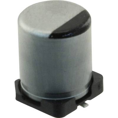 A cylindrical metal button with a black pointer on a black base, possibly an electronic rotary control or switch.