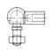 Technical drawing of a pipe connector, comprising a spherical corner and a straight connecting piece.