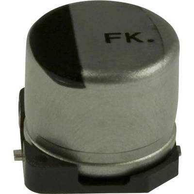 A metallic cylindrical capacitor with the marking 'FK.' on its top surface.