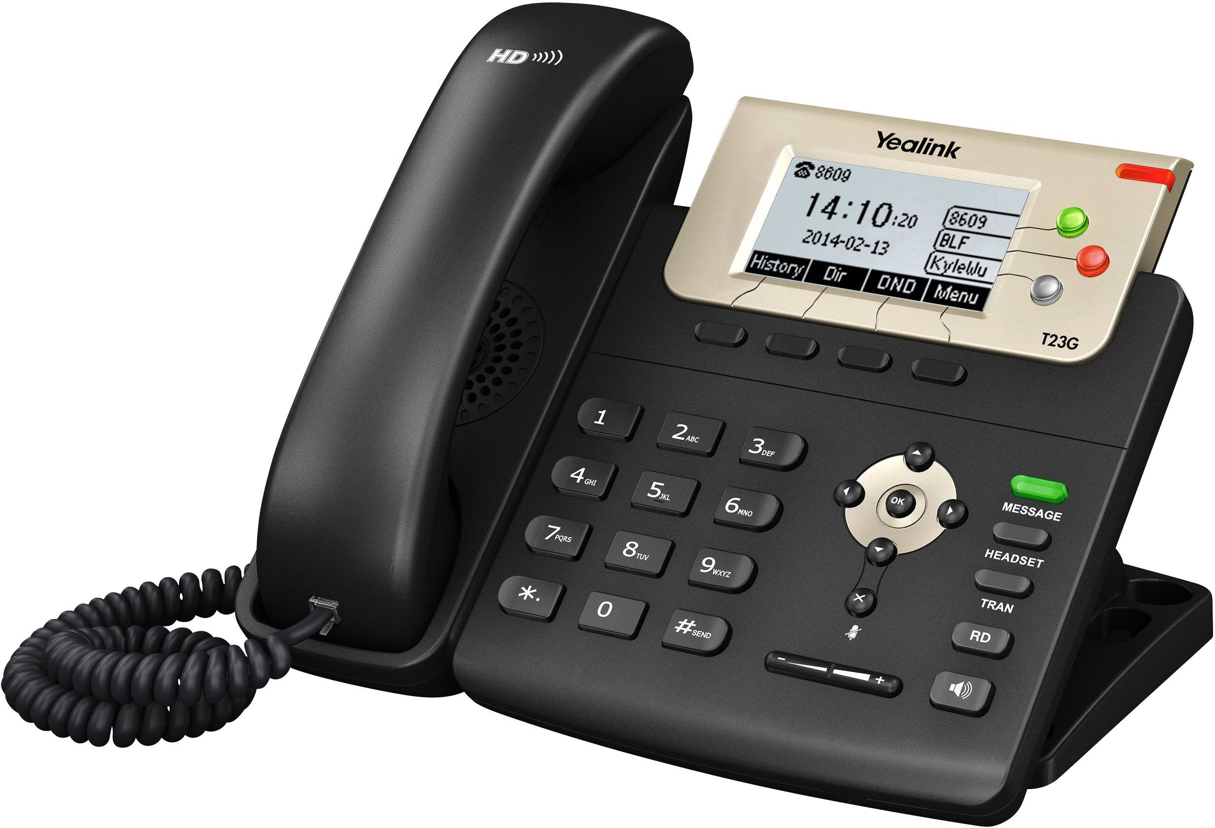 Yealink SIP-T23G Corded VoIP Headset connection, Hands-free Colour TFT