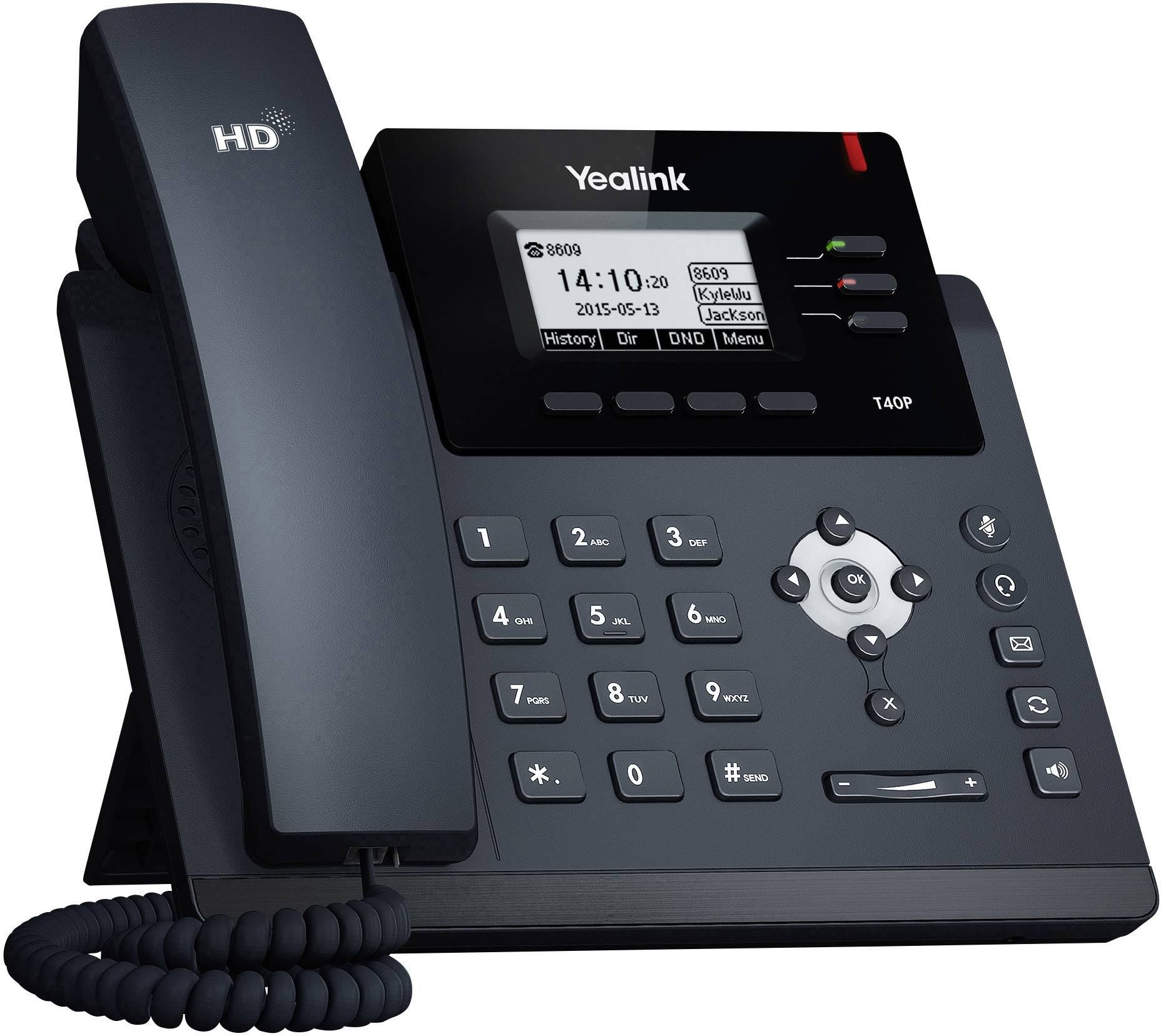 Yealink SIP-T40P Corded VoIP Headset connection, Hands-free Colour TFT/LCD  Black | Conrad.com