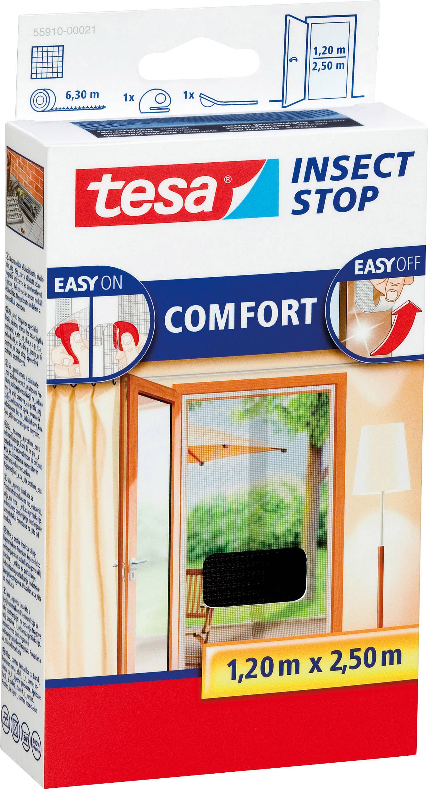 tesa COMFORT 55910-00021-00 Door insect netting (W x H) 1200 mm x 2500 mm Anthracite 1 pc(s)