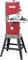 A red bandsaw with a sturdy metal stand, suitable for precise woodworking. It features various adjustment dials and controls.