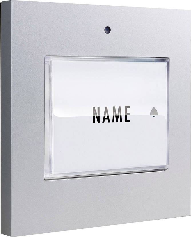 m-e modern-electronics 41048 Bell button backlit, incl. nameplate Detached Silver 8-24 V AC/DC/1 A