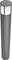 A modern, grey standing lamp with a cylindrical body and a luminous, rounded head, suitable for outdoor areas.