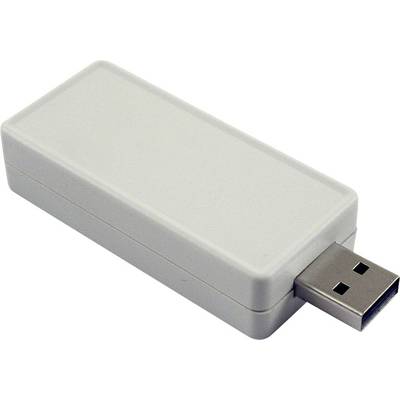 A white USB drive, rectangular with rounded edges, ready to be plugged into a USB port.