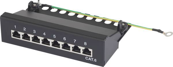 Renkforce  8 ports Network patch box  CAT 6 1 U  Equipped