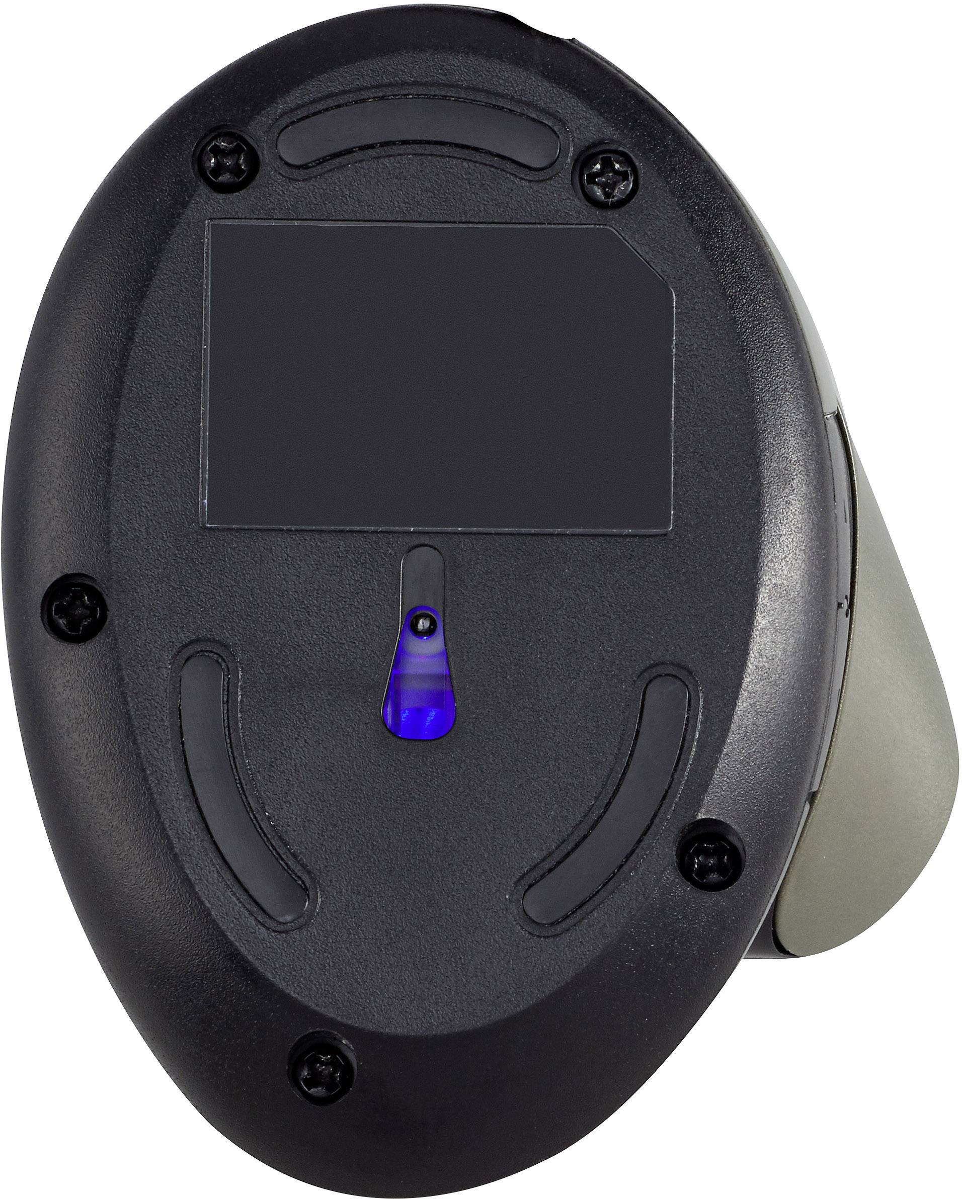 Renkforce RF-439 Ergonomic mouse Radio Optical Black, Dark green 5 Buttons 1200 dpi Ergonomic, Rechargeable-3