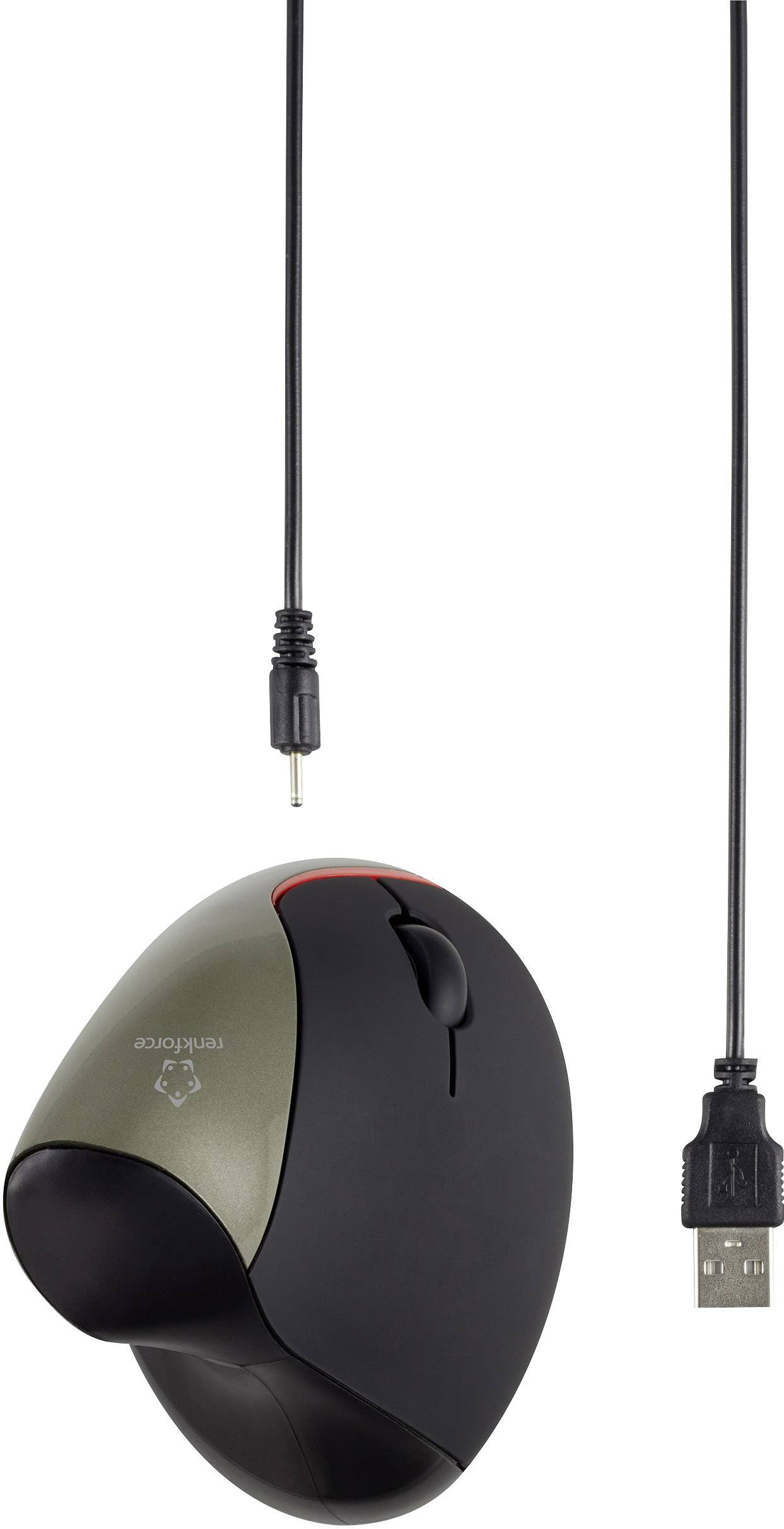 Renkforce RF-439 Ergonomic mouse Radio Optical Black, Dark green 5 Buttons 1200 dpi Ergonomic, Rechargeable-4