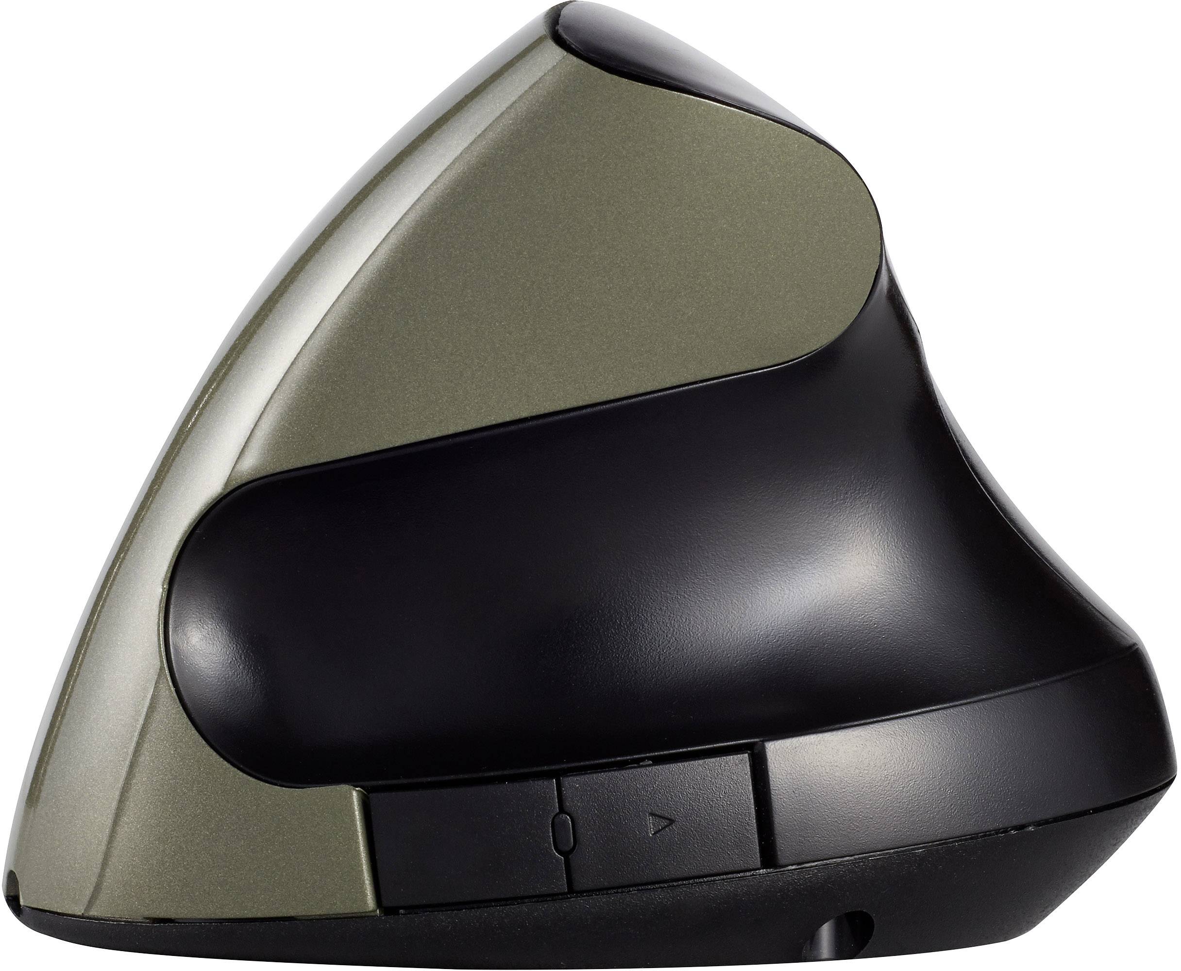 Renkforce RF-439 Ergonomic mouse Radio Optical Black, Dark green 5 Buttons 1200 dpi Ergonomic, Rechargeable-5