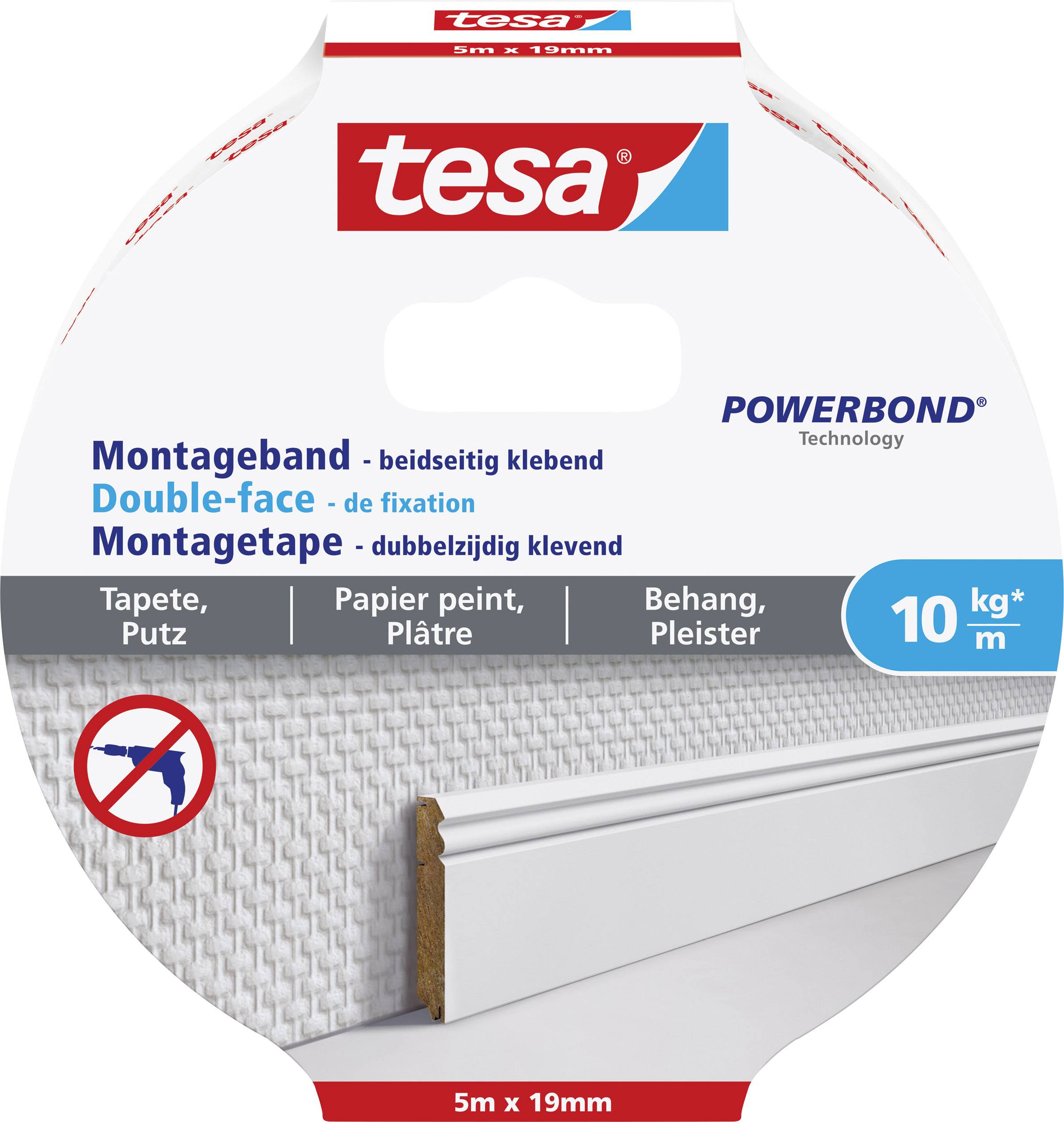 tesa WALLPAPER 77743-00000-00 Industrial tape tesa® Powerbond White (L x W) 5 m x 19 mm 1 pc(s)