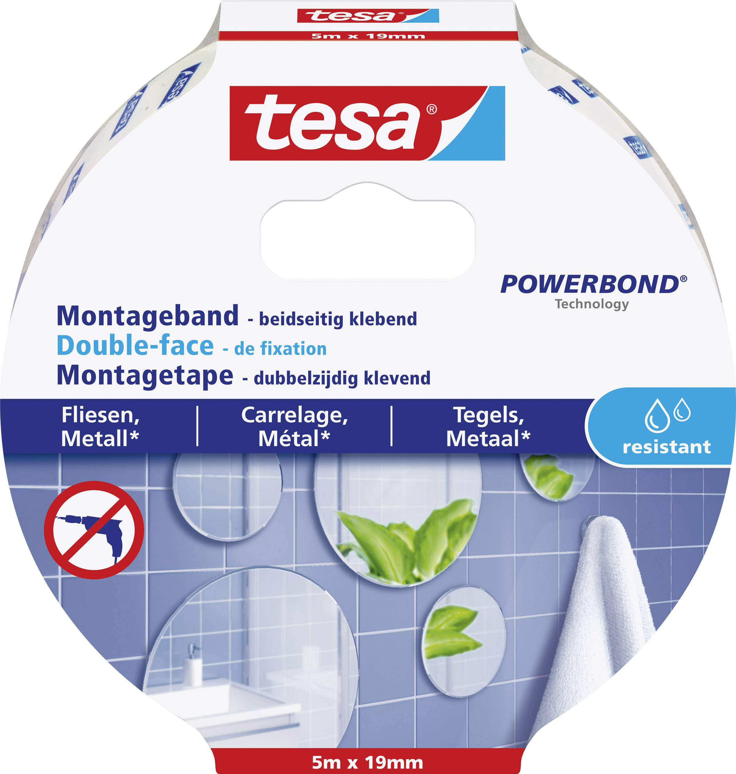 tesa TILES 77745-00000-00 Industrial tape tesa® Powerbond White (L x W) 5 m x 19 mm 1 pc(s)