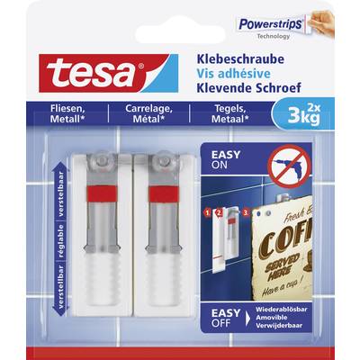 tesa 77765 Adjustable adhesive screw  White Content: 2 pc(s)