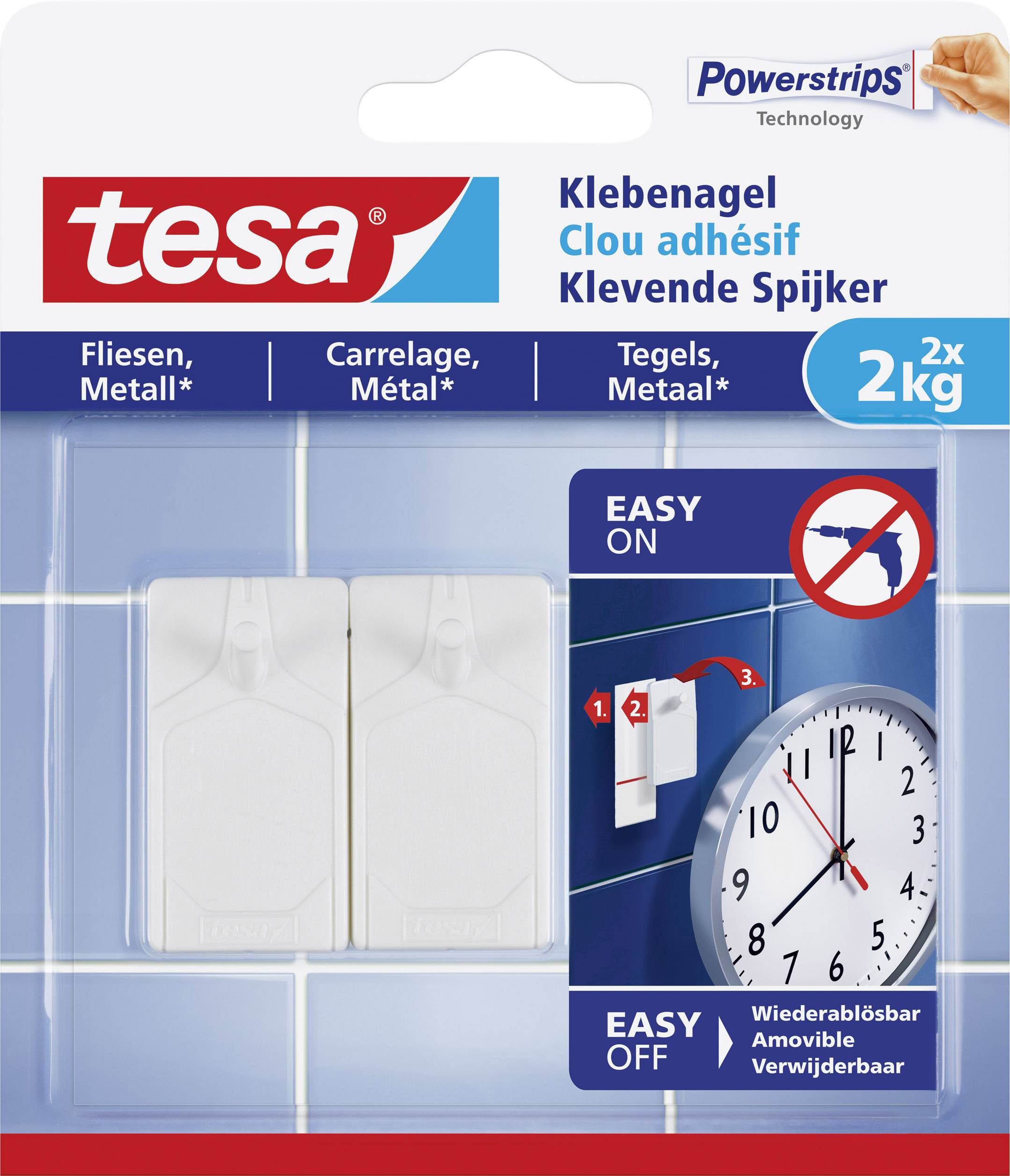 tesa 77762 Self-adhesive nail White Content: 2 pc(s)