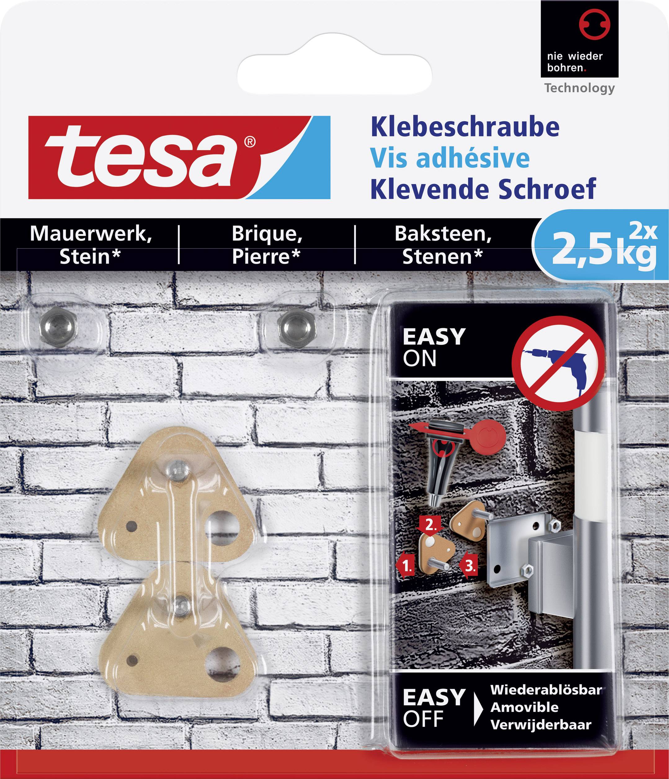 tesa 77901 Triangular adhesive screw Beige Content: 2 pc(s)-1