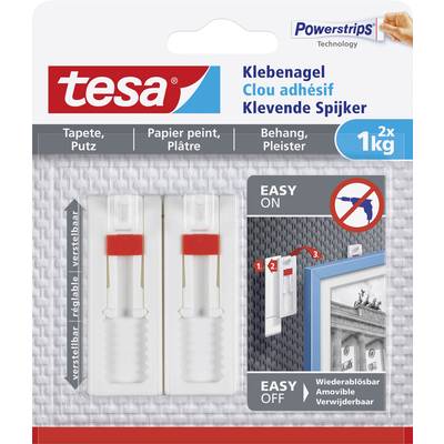 tesa 77774 Adjustable adhesive nail  White Content: 2 pc(s)