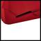 Red, angular object with a slit-like detail on its surface.